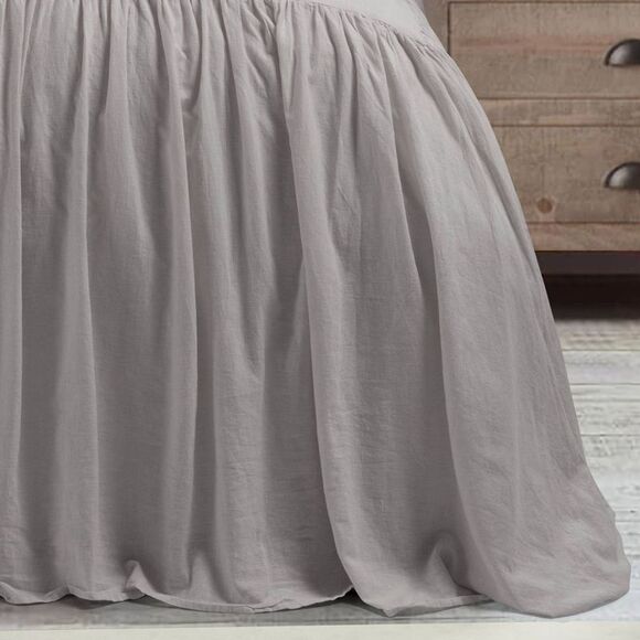 Lush Decor - 3pc Full/Queen Belgian Flax Prewashed Linen Rich C Gray - Picture 4 of 4